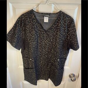 Runway by Cherokee black & metallic gold top Sz L